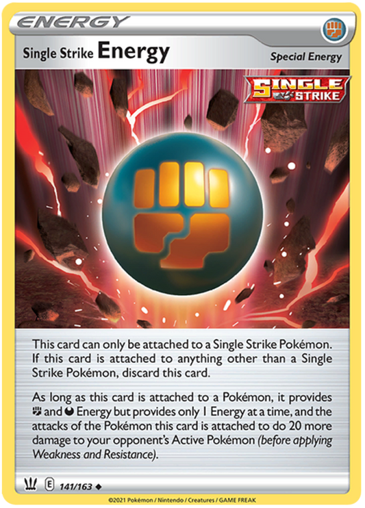 <transcy>Pokemon Card Battle Styles 141/163 141/163 Single Strike Energy Gelegentlich</transcy>