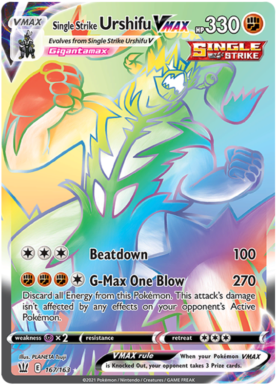 <transcy>لعبة Pokemon Card Battle Styles 167/163 167/163 Single Strike Urshifu VMAX Hyper Rare</transcy>