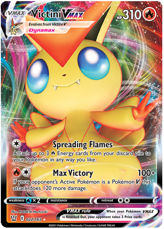 Pokemon Card Battle Styles 022/163 22/163 Victini VMAX Ultra Rare