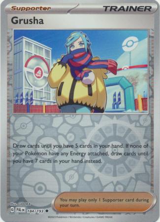 Pokemon Card Paldea Evolved 184/193 Grusha Supporter Reverse Holo Uncommon *MINT*