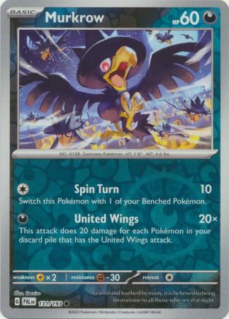 Pokemon Card Paldea Evolved 131/193 Murkrow Reverse Holo Common *MINT*