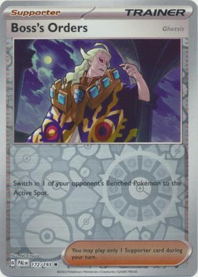 Pokemon Card Paldea Evolved 172/193 Boss's Orders[Ghetsis] Supporter Reverse Holo Rare *MINT*