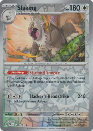 Pokemon Card Paldea Evolved 162/193 Slaking Reverse Holo Rare *MINT*