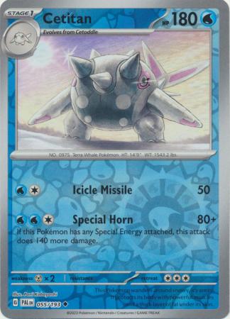 Pokemon Card Paldea Evolved 055/193 55/193 Cetitan Reverse Holo Uncommon *MINT*