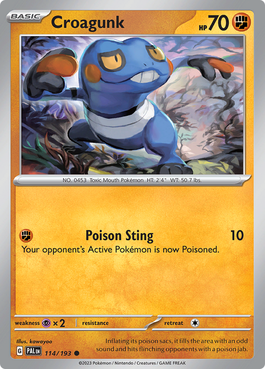 Pokemon Card Paldea Evolved 114/193 Croagunk Common *MINT*