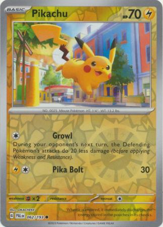 Pokemon Card Paldea Evolved 062/193 62/193 Pikachu Reverse Holo Common *MINT*