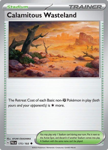 Pokemon Card Paldea Evolved 175/193 Calamitous Wasteland Stadium Uncommon *MINT*