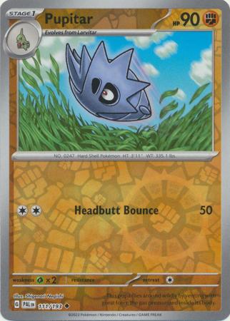 Pokemon Card Paldea Evolved 111/193 Pupitar Reverse Holo Uncommon *MINT*