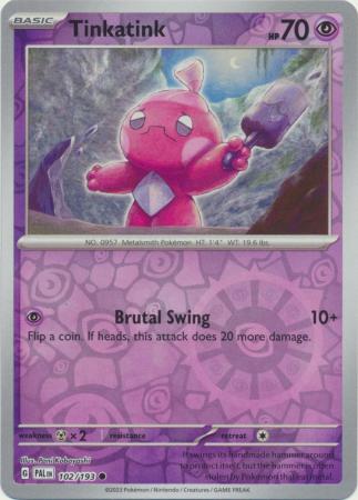 Pokemon Card Paldea Evolved 102/193 Tinkatink Reverse Holo Common *MINT*