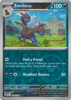 Pokemon Card Paldea Evolved 139/193 Zweilous Reverse Holo Uncommon *MINT*