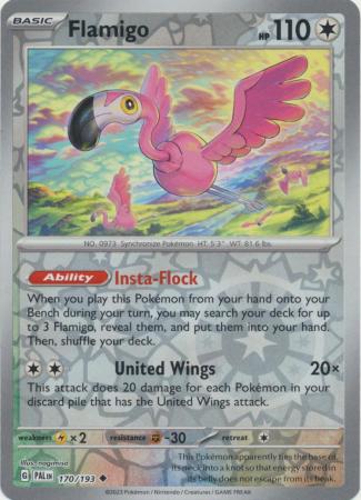 Pokemon Card Paldea Evolved 170/193 Flamigo Reverse Holo Uncommon *MINT*