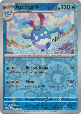 Pokemon Card Paldea Evolved 045/193 45/193 Azumarill Reverse Holo Uncommon *MINT*