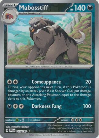 Pokemon Card Paldea Evolved 143/193 Mabosstiff Reverse Holo Uncommon *MINT*