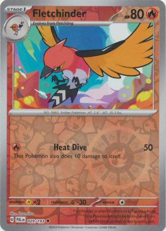 Pokemon Card Paldea Evolved 029/193 29/193 Fletchinder Reverse Holo Uncommon *MINT*