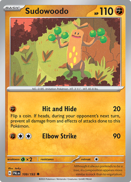 Pokemon Card Paldea Evolved 109/193 Sudowoodo Uncommon *MINT*