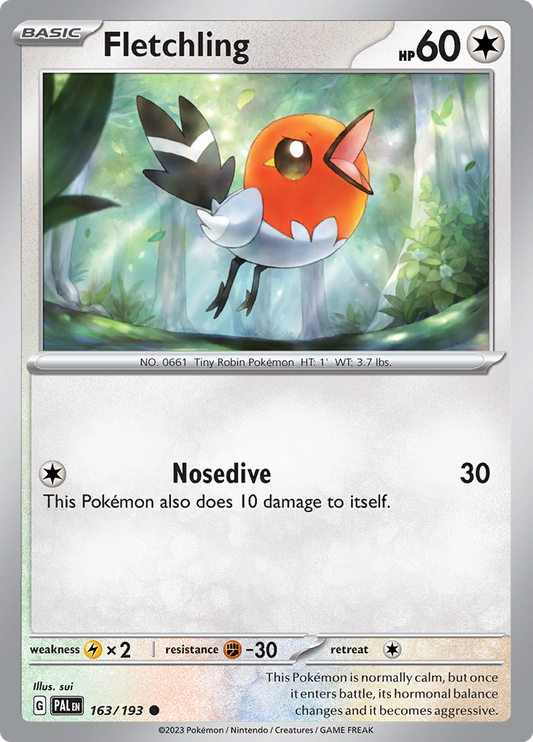 Pokemon Card Paldea Evolved 163/193 Fletchling Common *MINT*