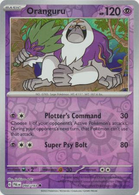 Pokemon Card Paldea Evolved 094/193 94/193 Oranguru Reverse Holo Uncommon *MINT*