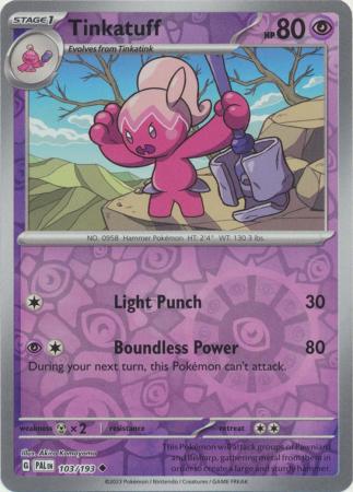 Pokemon Card Paldea Evolved 103/193 Tinkatuff Reverse Holo Uncommon *MINT*