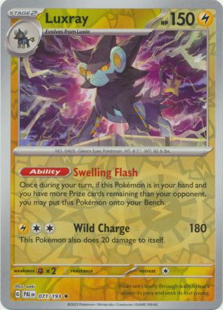 Pokemon Card Paldea Evolved 071/193 71/193 Luxray Reverse Holo Rare *MINT*