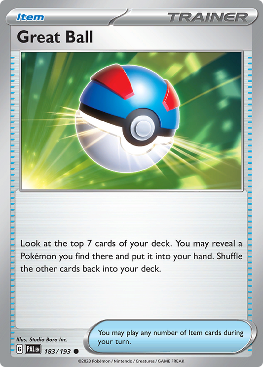 Pokemon Card Paldea Evolved 183/193 Great Ball Item Common *MINT*