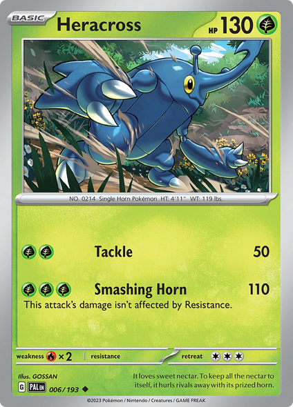 Pokemon Card Paldea Evolved 006/193 6/193 Heracross Uncommon *MINT*