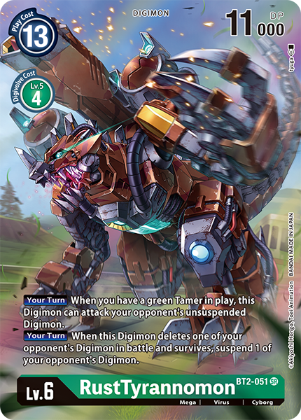 Digimon Card RustTyrannomon BT2-051 R (BT-11 Campaign Rare)