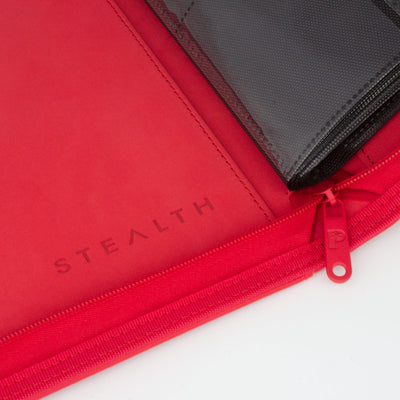 Palms Off Gaming - STEALTH 9 Pocket Zip Trading Card Binder - RED