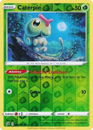 001/192 Caterpie Rebel Clash Pokemon Card (RCL) Common Reverse Holo