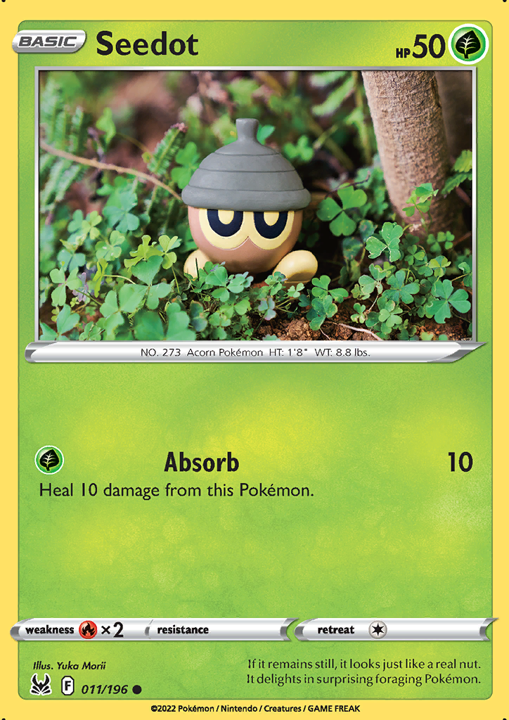 Pokemon Card Lost Origin 011/196 11/196 Seedot Common *MINT*