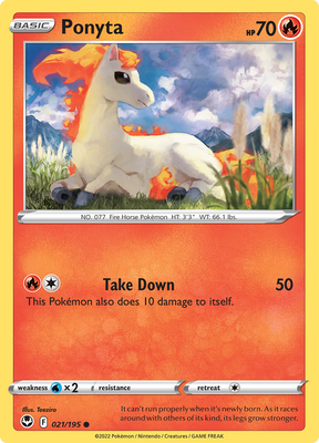 Pokemon Card Silver Tempest 021/195 21/195 Ponyta Common *MINT*