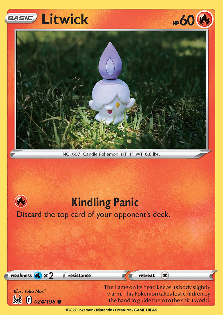 Pokemon Card Lost Origin 024/196 24/196 Litwick Common *MINT*