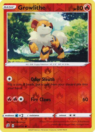 027/192 Growlithe Rebel Clash (RCL) Common Reverse Holo