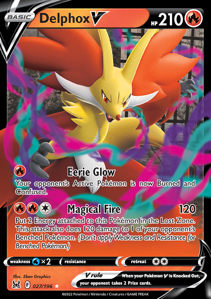 Pokemon Card Lost Origin 027/196 27/196 Delphox V Ultra Rare *MINT*