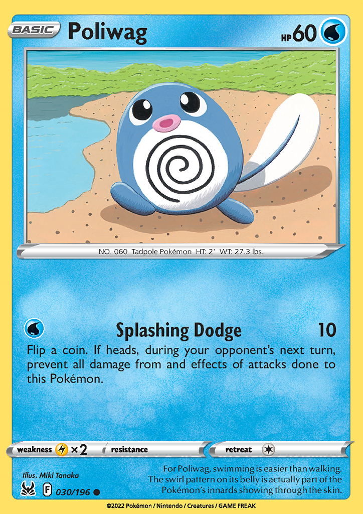 Pokemon Card Lost Origin 030/196 30/196 Poliwag Common *MINT*