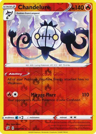 033/192 Chandelure Rebel Clash (RCL) Rare Reverse Holo