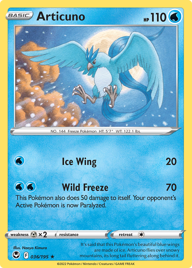 Pokemon Card Silver Tempest 036/195 36/195 Articuno Holo Rare *MINT*