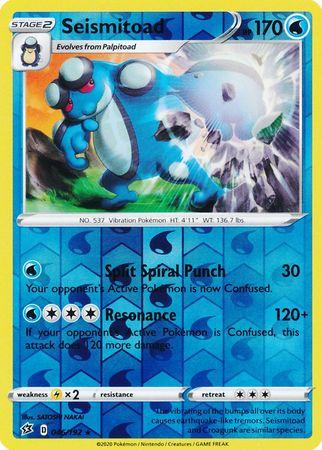 046/192 Seismitoad Rebel Clash (RCL) Rare Reverse Holo