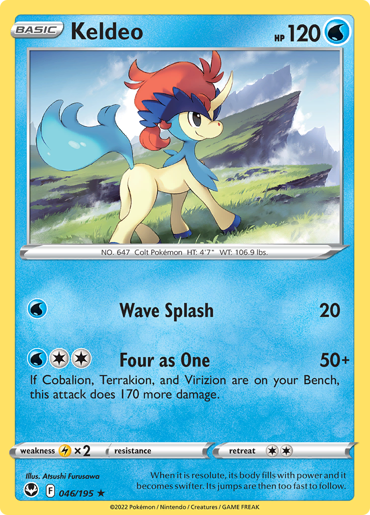 Pokemon Card Silver Tempest 046/195 46/195 Keldeo Rare *MINT*