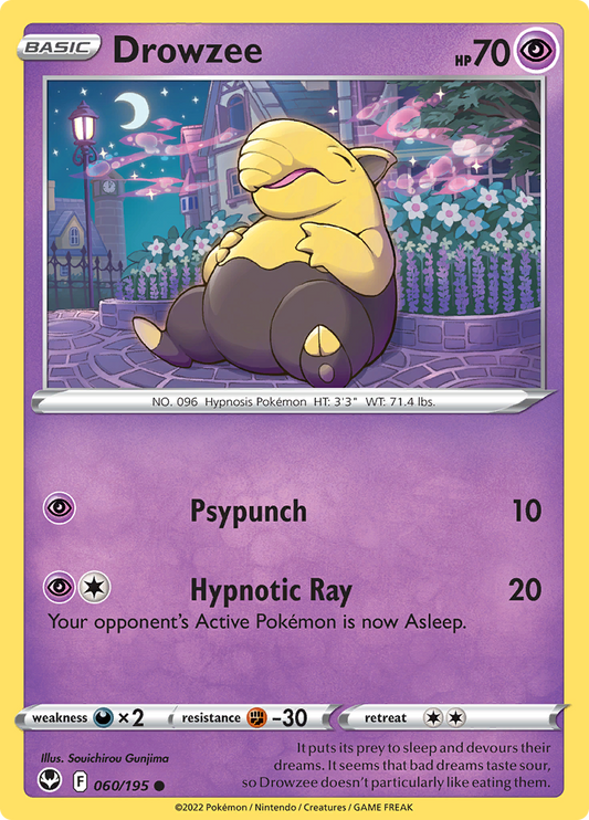 Pokemon Card Silver Tempest 060/195 60/195 Drowzee Common *MINT*