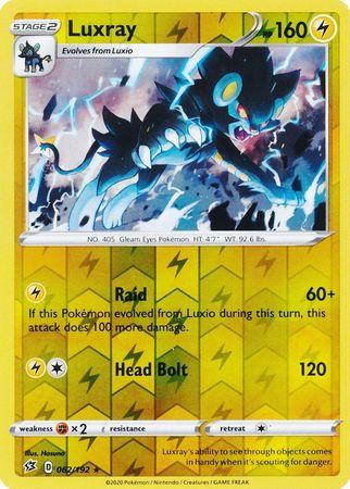 062/192 Luxray Rebel Clash (RCL) Rare Reverse Holo