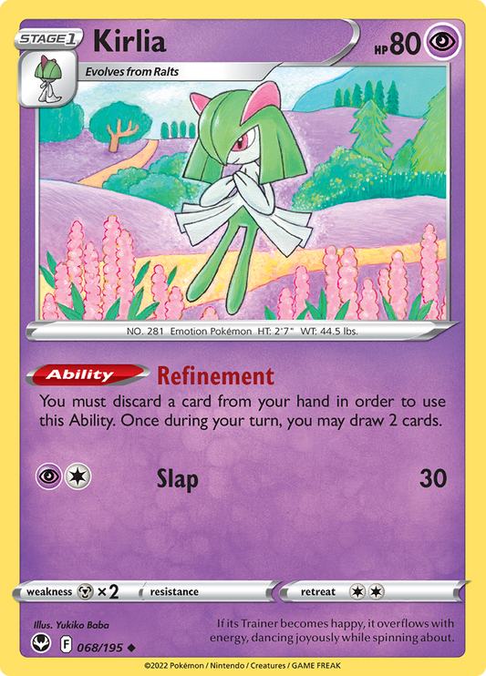 Pokemon Card Silver Tempest 068/195 68/195 Kirlia Uncommon *MINT*