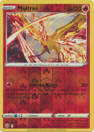 Pokemon Card Brilliant Stars 021/172 21/172 Moltres Reverse Holo Rare