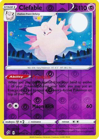 075/192 Clefable Rebel Clash (RCL) Rare Reverse Holo