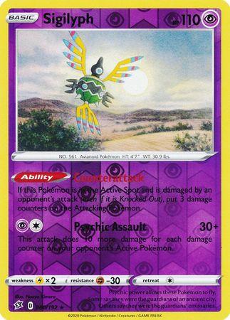 080/192 Sigilyph Rebel Clash (RCL) Rare Reverse Holo