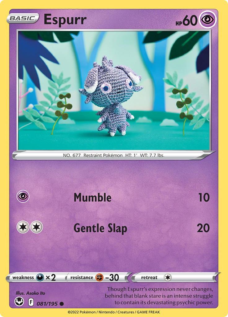 Pokemon Card Silver Tempest 081/195 81/195 Espurr Common *MINT*