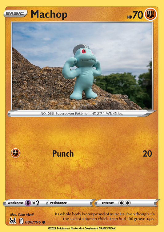 Pokemon Card Lost Origin 086/196 86/196 Machop Common *MINT*