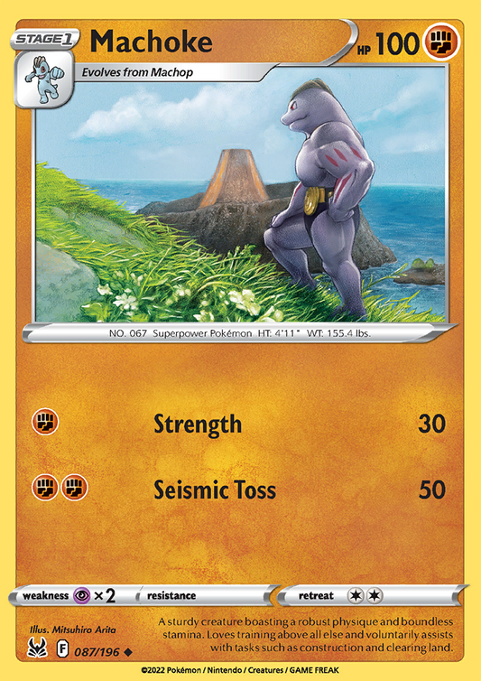 Pokemon Card Lost Origin 087/196 87/196 Machoke Uncommon *MINT*