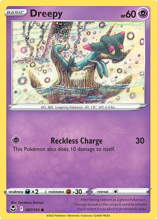 Pokemon Card Silver Tempest 087/195 87/195 Dreepy Common *MINT*