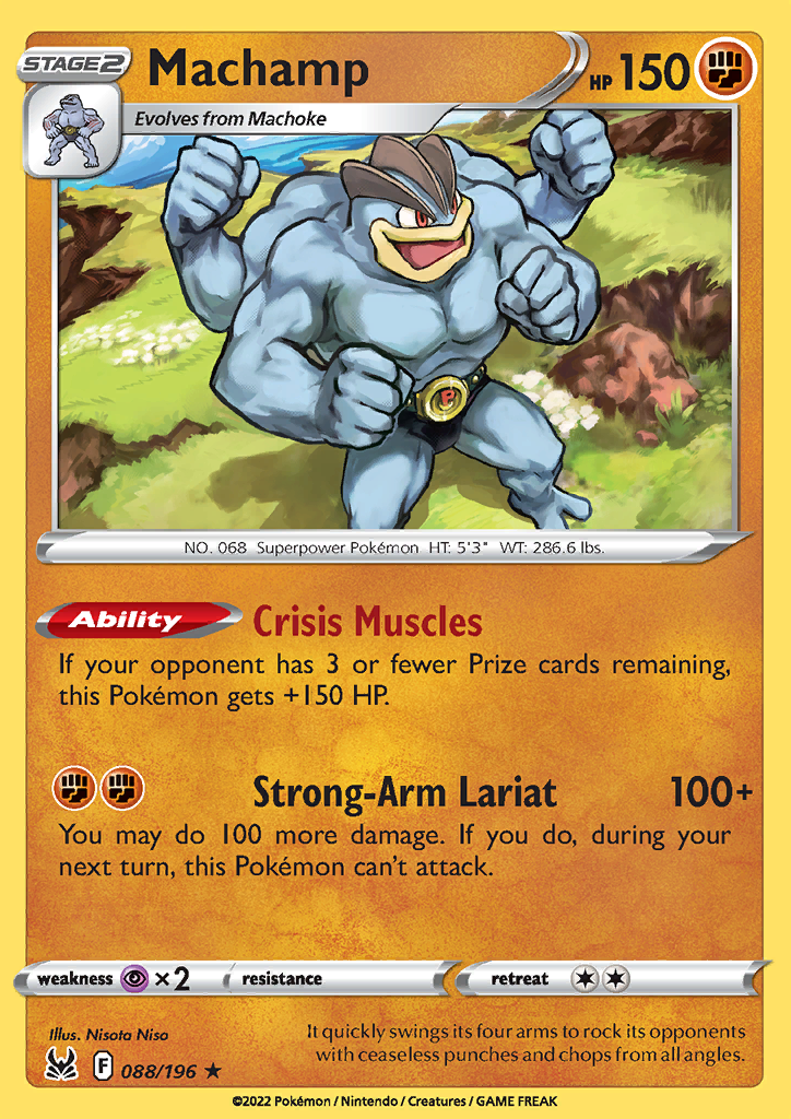 بطاقة بوكيمون مفقودة من أصل 088/196 88/196 Machamp Holo Rare *جديدة*