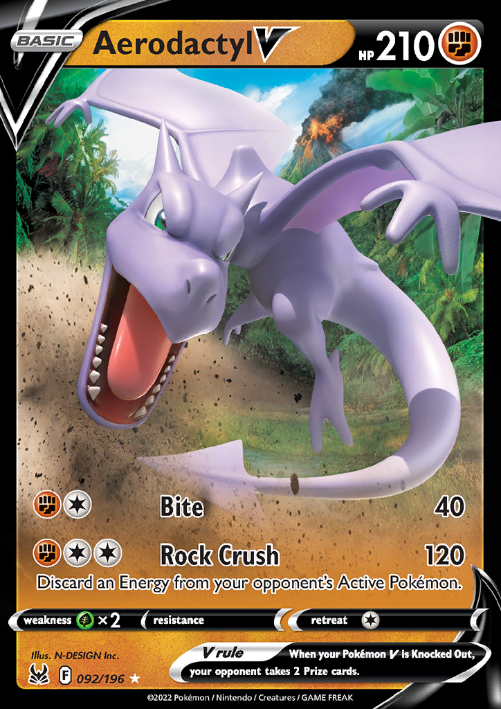 Pokemon Card Lost Origin 092/196 92/196 Aerodactyl V Ultra Rare *MINT*